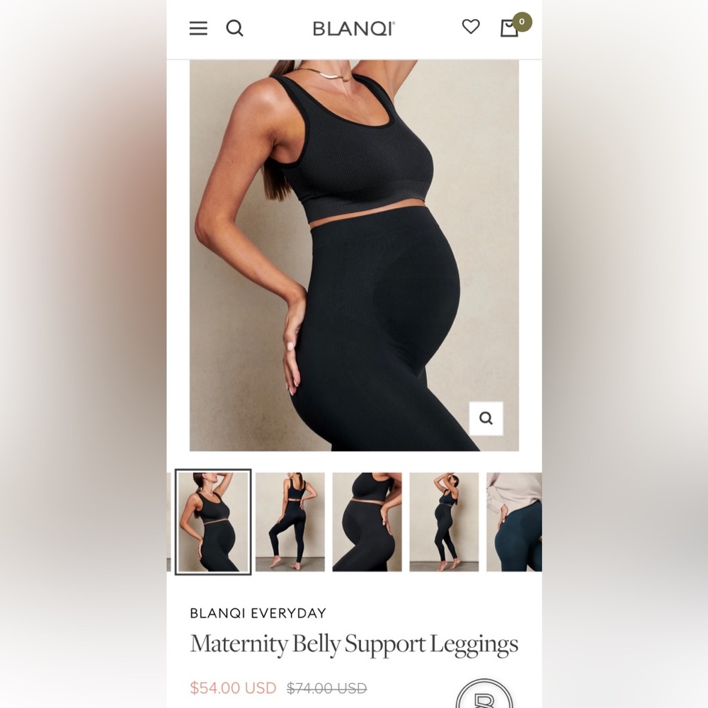 BLANQI EVERYDAY
Maternity Belly Support Leggings Large